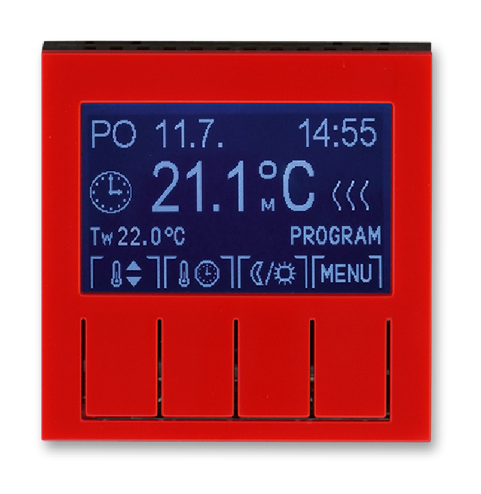 ABB Levit Терморегулятор универсальный программируемый красный-дымчатый чёрный, 2CHH911031A4065 в Москве