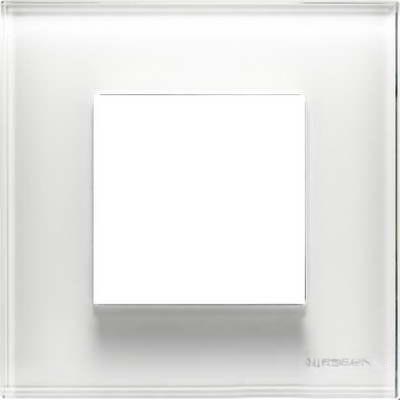 Рамка на 1 пост ABB Zenit, немецкий стандарт (белое стекло) 2CLA227190N1001 + 2CLA227100N3001