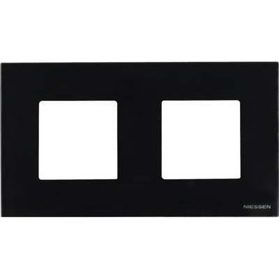 Рамка на 2 поста ABB Zenit, немецкий стандарт (черное стекло) 2CLA227190N1001 + 2CLA227190N1001 + 2CLA227200N3101