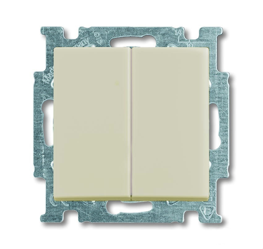 Выключатель двухклавишный ABB Basic 55, слоновая кость 2CKA001012A2148