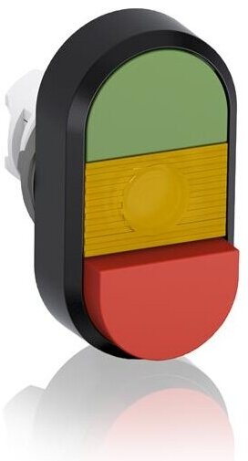 Abb COS Кнопка двойная MPD12-11С (зеленая/красная-выступающая) прозрачна я линза без текста в Москве