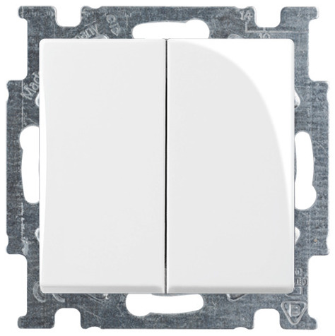 ABB Basic55 2CKA001012A2177 Выключатель двухклавишный (10 А, под рамку, скрытая установка, chateau-черный) в Москве