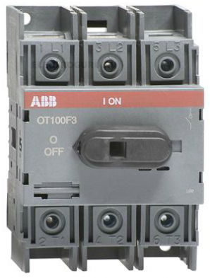 Рубильник ОТ100F3 100А 3х-полюсный на Din-рейку или монтажную плату ABB перекидной в Москве