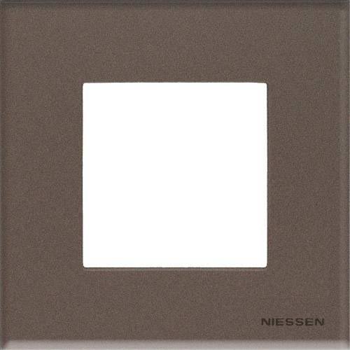 Рамка на 1 пост ABB Zenit, немецкий стандарт (кофейное стекло) 2CLA227190N1001 + 2CLA227100N3701