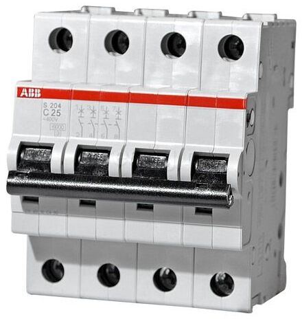 ABB S204 C25 Автоматический выключатель 4-x полюсный 25А 6кА с хар. 230/415В 2CDS254001R0254 SH203L 3P в Москве